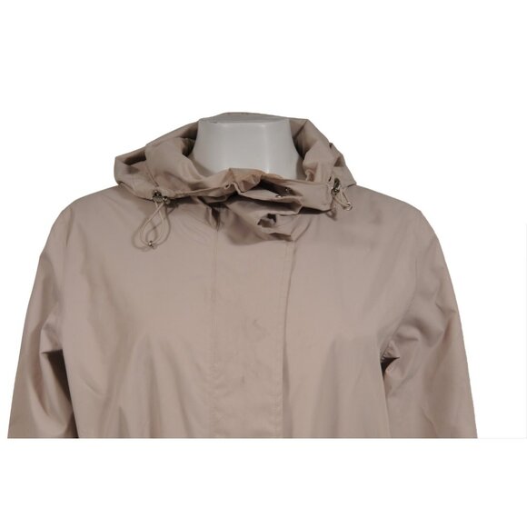 Geox Womens Rainproof Parka US 10 Beige Nylon Windproof Waterproof Ski Jacket - Picture 5 of 16